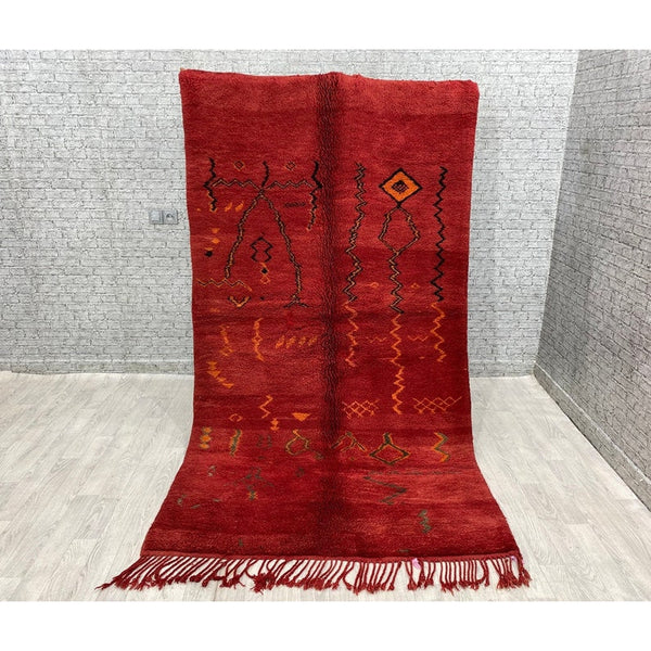 Handgemaakt Marokkaanse Mrirt tapijt-vloerkleed 101