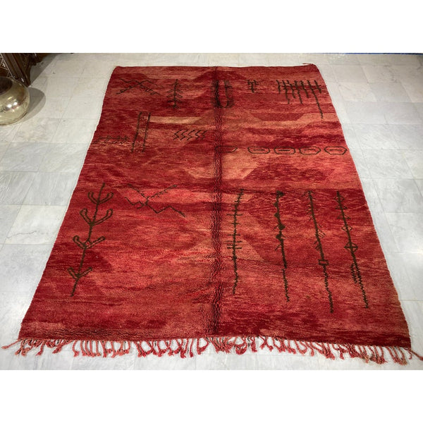 Handgemaakt Marokkaanse Mrirt tapijt-vloerkleed 104