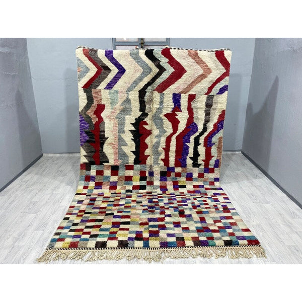 Handgemaakt Marokkaanse Mrirt tapijt-vloerkleed 105