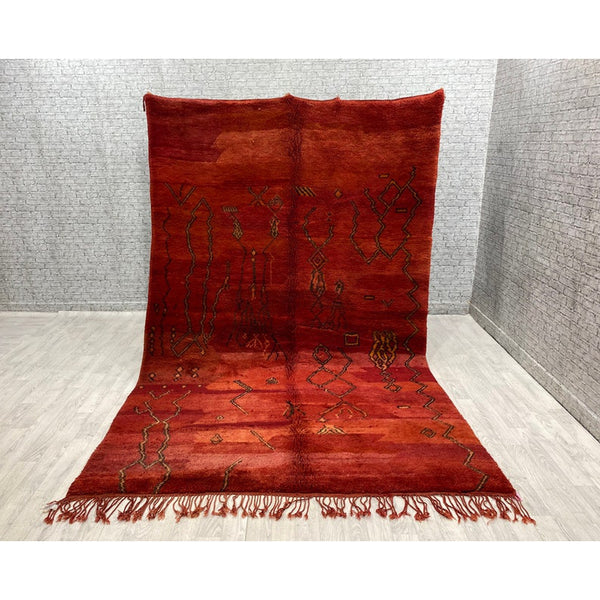 Handgemaakt Marokkaanse Mrirt tapijt-vloerkleed 099